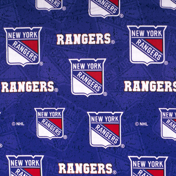 Rangers de New York - Coton imprimé LNH - Logo - Bleu