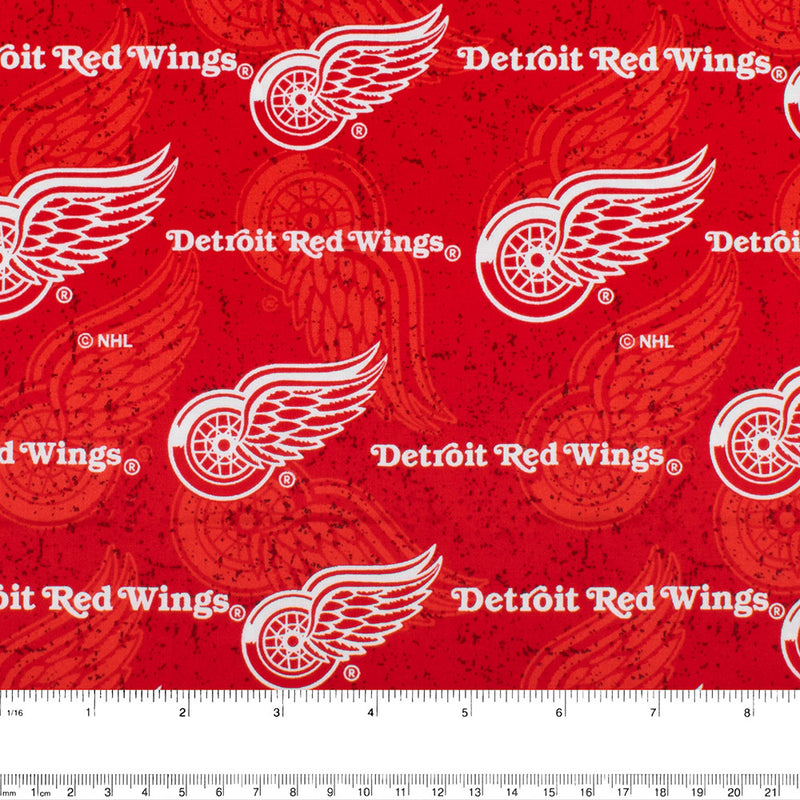 Red Wings de Détroit - Coton imprimé LNH - Logo - Rouge