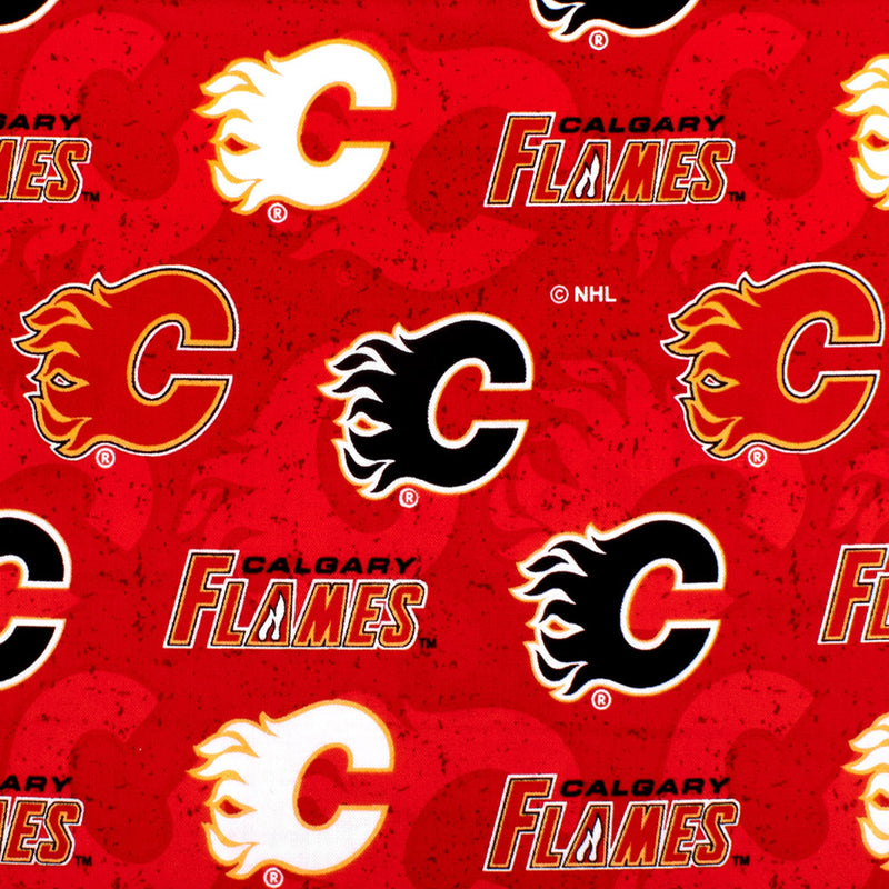 Calgary Flames - NHL cotton print - Logo - Red
