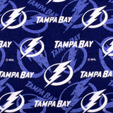 Lightning de Tampa Bay - Coton imprimé LNH - Logo - Bleu