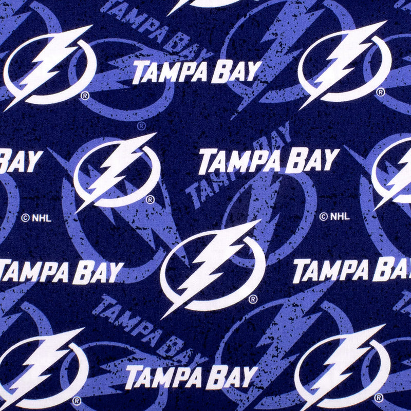 Lightning de Tampa Bay - Coton imprimé LNH - Logo - Bleu