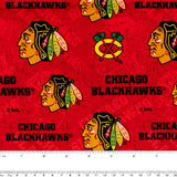 Blackhawks de Chicago - Coton imprimé LNH - Logo - Rouge