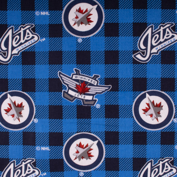 Jets de Winnipeg - Coton imprimé LNH - Carreaux - Bleu