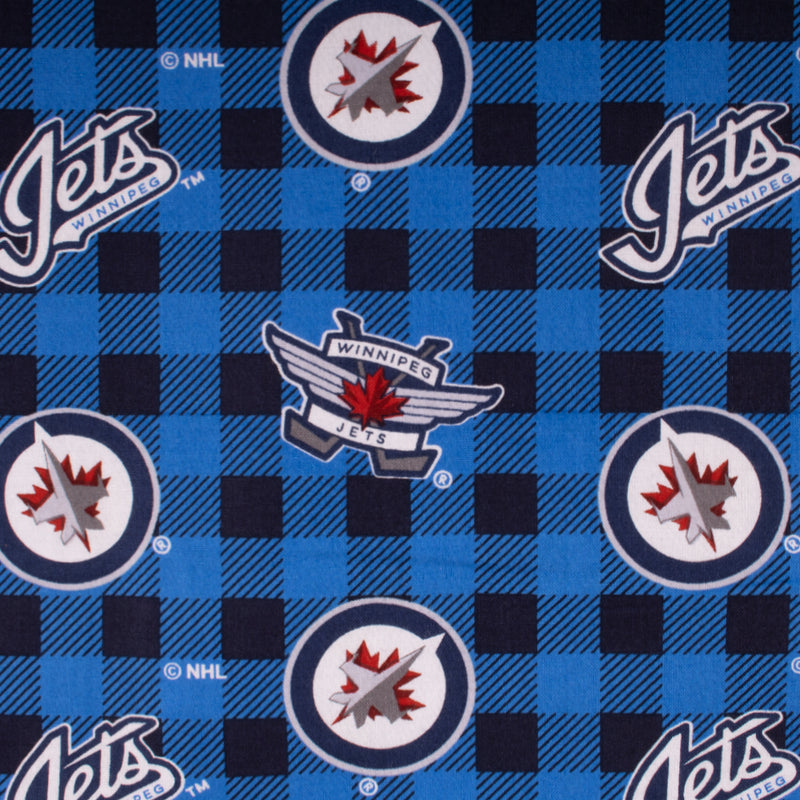Winnipeg Jets - NHL Cotton Print -  Plaids - Blue