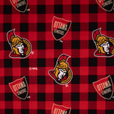 Ottawa Senators - NHL Cotton Print - Plaids - Red