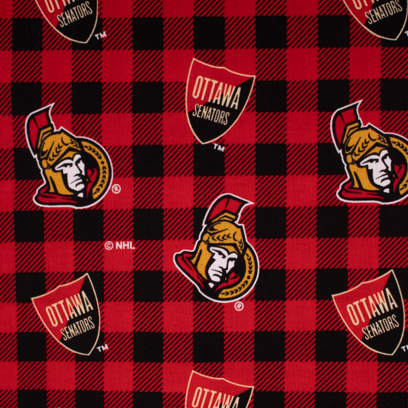 Ottawa Senators - NHL Cotton Print - Plaids - Red