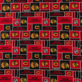Blackhawks de Chicago - Coton imprimé LNH - Logo - Rouge 2