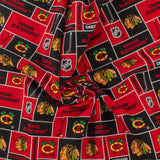 Blackhawks de Chicago - Coton imprimé LNH - Logo - Rouge 2