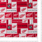 Red Wings de Détroit - Coton imprimé LNH - Logo - Rouge 2