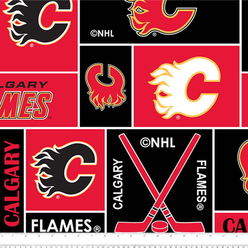 Flames de Calgary - Molleton imprimé LNH - Blocs
