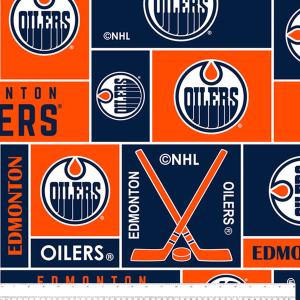 Oilers d&#039;Edmonton - Molleton imprimé LNH - Blocs