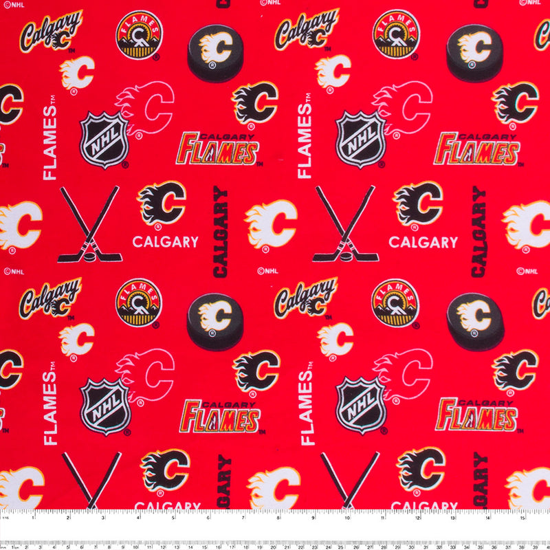 Calgary Flames - NHL Flannelette Print - Logo