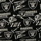 Coton imprimé - LNF - Les Raiders de Los Angel - Drapeaux - Noir