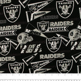 Coton imprimé - LNF - Les Raiders de Los Angel - Drapeaux - Noir