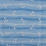 EUROPEAN - Cotton French Terry Print  - Anchor - Blue