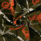 EUROPEAN - Cotton French Terry Print  - Bicycle - Khaki