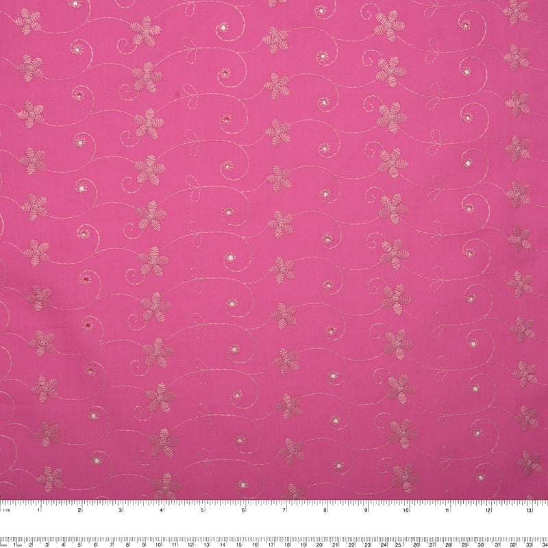 Scalloped Eyelet - Hot pink