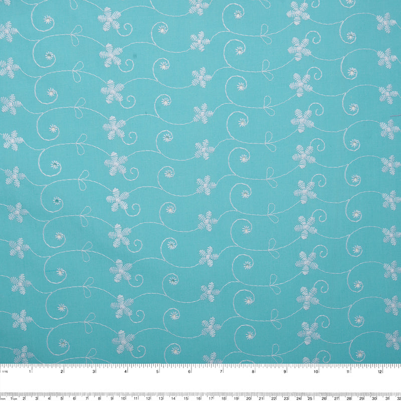 Scalloped Eyelet - Opal blue