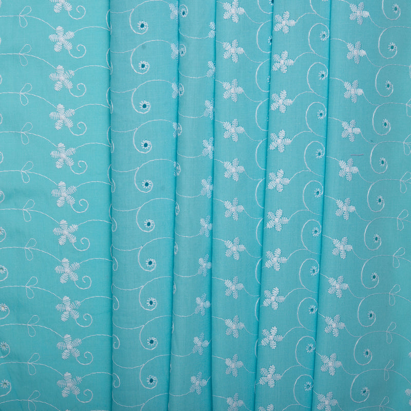 Scalloped Eyelet - Opal blue