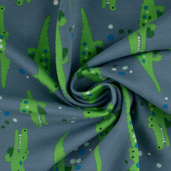 Cotton Lycra Knit Print - IMA-GINE F21 - Crocodile - Grey