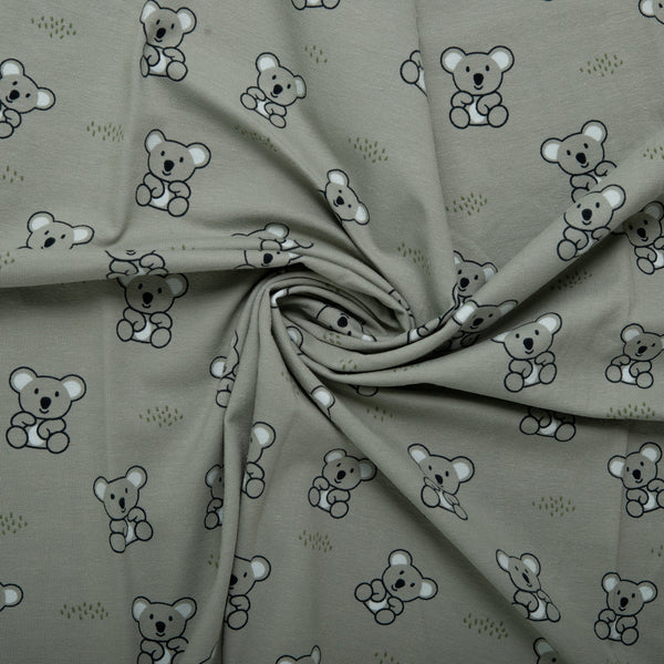 Cotton lycra printed knit - IMA-GINE F23 - Koala - Grey