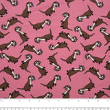 Cotton lycra printed knit - IMA-GINE F23 - Otters - Pink