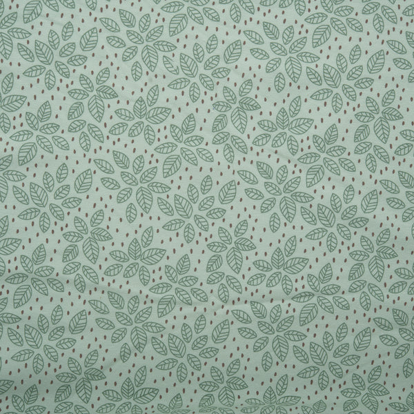 Cotton lycra printed knit - IMA-GINE F23 - Leafs - Green