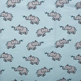 Cotton lycra printed knit - IMA-GINE F23 - Elephants - Blue