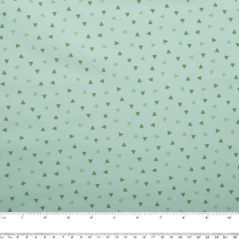 Tricot coton lycra imprimé - IMA-GINE F23 - Triangles - Vert