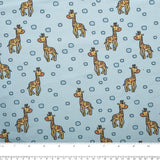 Cotton lycra printed knit - IMA-GINE F23 - Giraffes - Blue