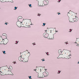 Cotton lycra printed knit - IMA-GINE F23 - Cats - Pink