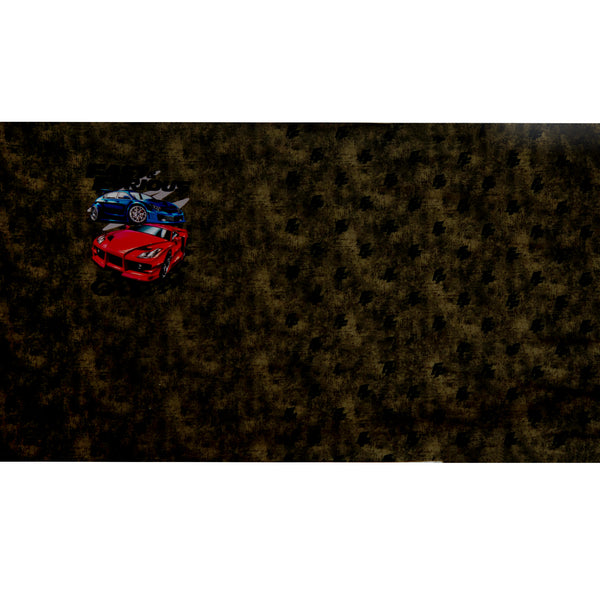 Printed Knit - FAST AND FURIOUS - Panel car 25'' X 59'' (65cm X 152cm) - Green
