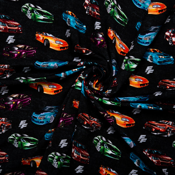 Printed Knit - FAST AND FURIOUS - Sport cars - Black