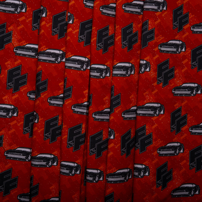 Printed Knit - FAST AND FURIOUS - Cars / Logo - Red