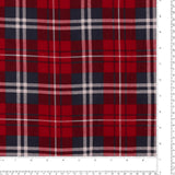 Flanellette Imprimée - CHELSEA - 003 - Rouge et Marine