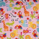 Flanellette Imprimée CHELSEA - Jungle - Rose