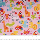 Flanellette Imprimée CHELSEA - Jungle - Rose