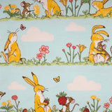 CHELSEA Flannelette Print - Rabbits - Aqua