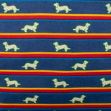 CHELSEA Flannelette Print - Dog / stripes - Navy