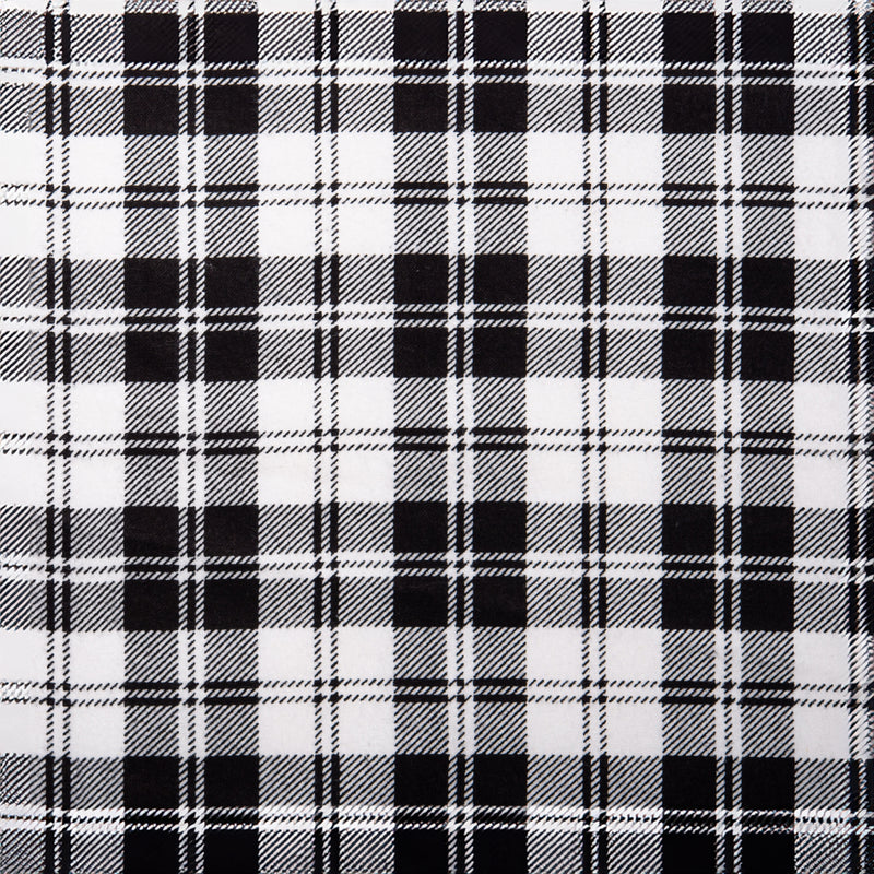 Printed Flannelette CHELSEA - Plaid - Black and White