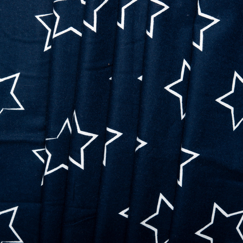 Printed Flannelette CHELSEA - Stars - Navy