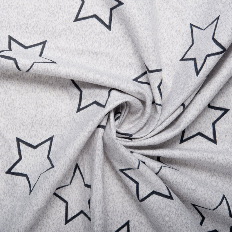 Printed Flannelette CHELSEA - Stars - Grey