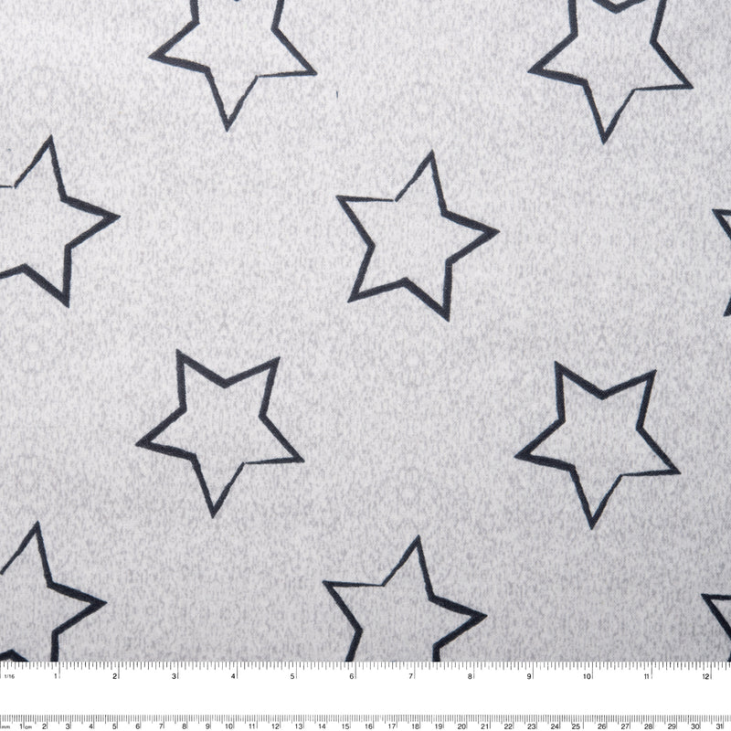 Printed Flannelette CHELSEA - Stars - Grey