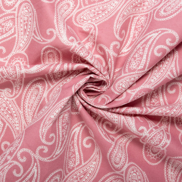 Printed Flannelette CHELSEA - Paisley - Pink