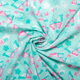 Printed Flannelette CHELSEA - Butterfly - Turquoise