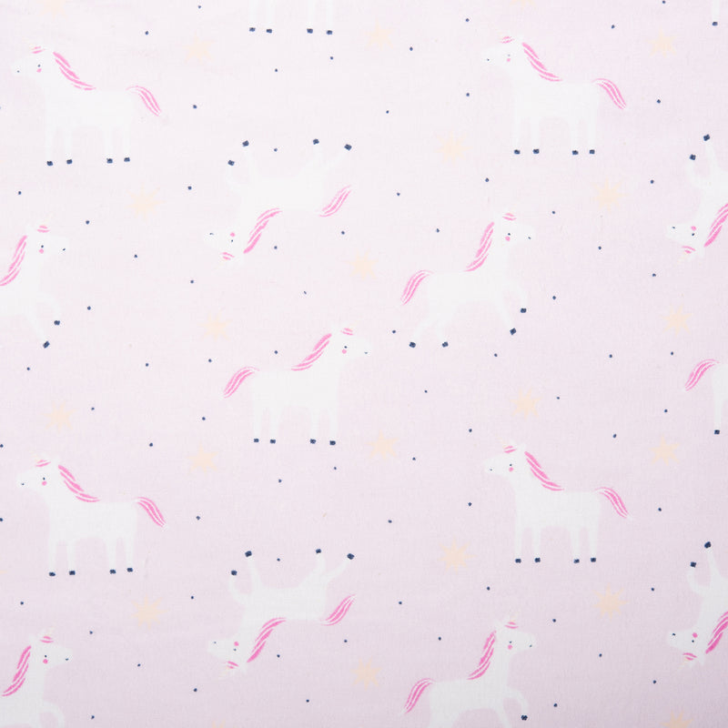 Printed Flannelette CHELSEA - Unicorn - Pink