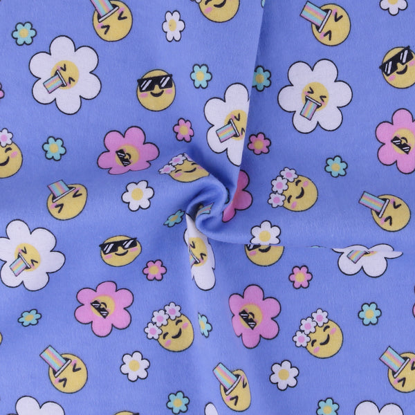 Printed Flannelette CHELSEA - 1488 - Periwinkle