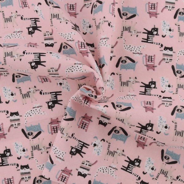 Printed Flannelette CHELSEA - 1580 - Light Pink