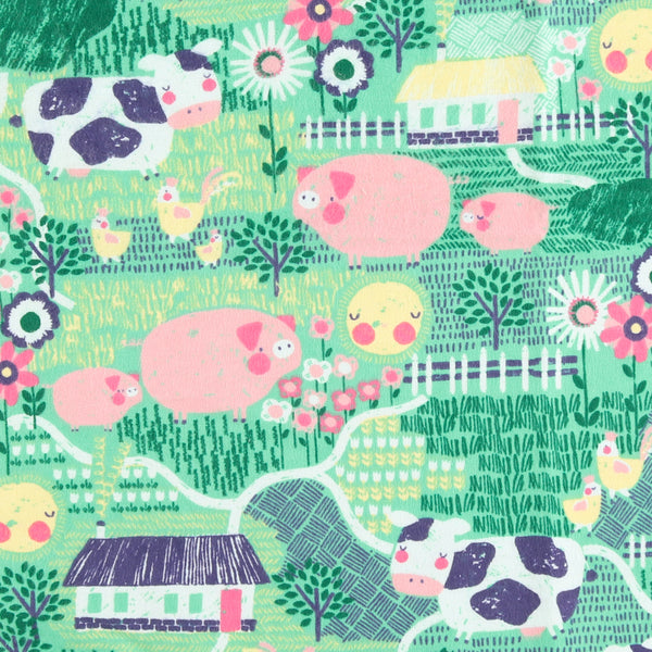 Printed Flannelette - CHELSEA - 1654 - Green