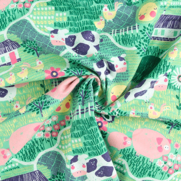 Printed Flannelette - CHELSEA - 1654 - Green